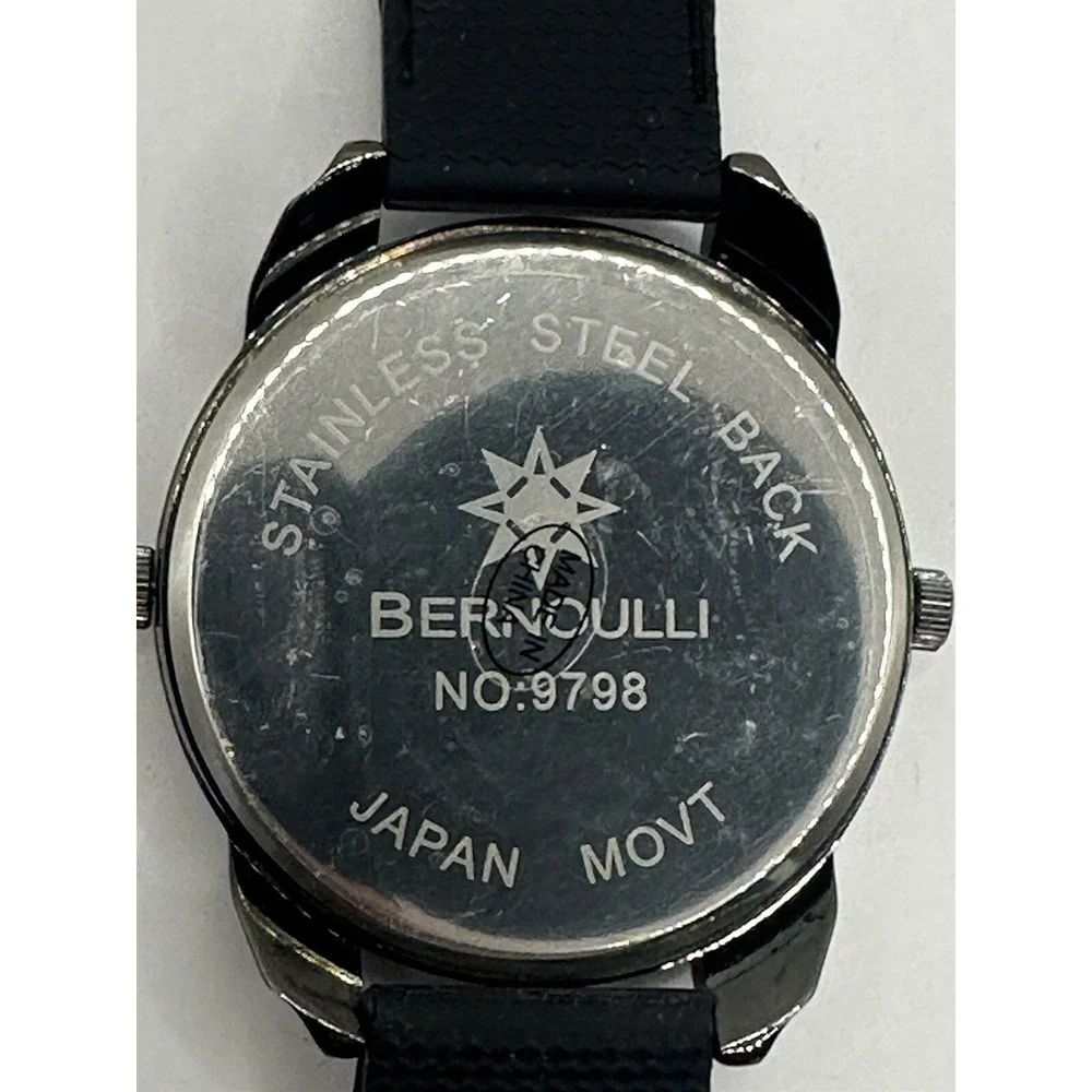 Bernoulli Watch 9798 Mens Dual Time New Batteries 54MM 9.5